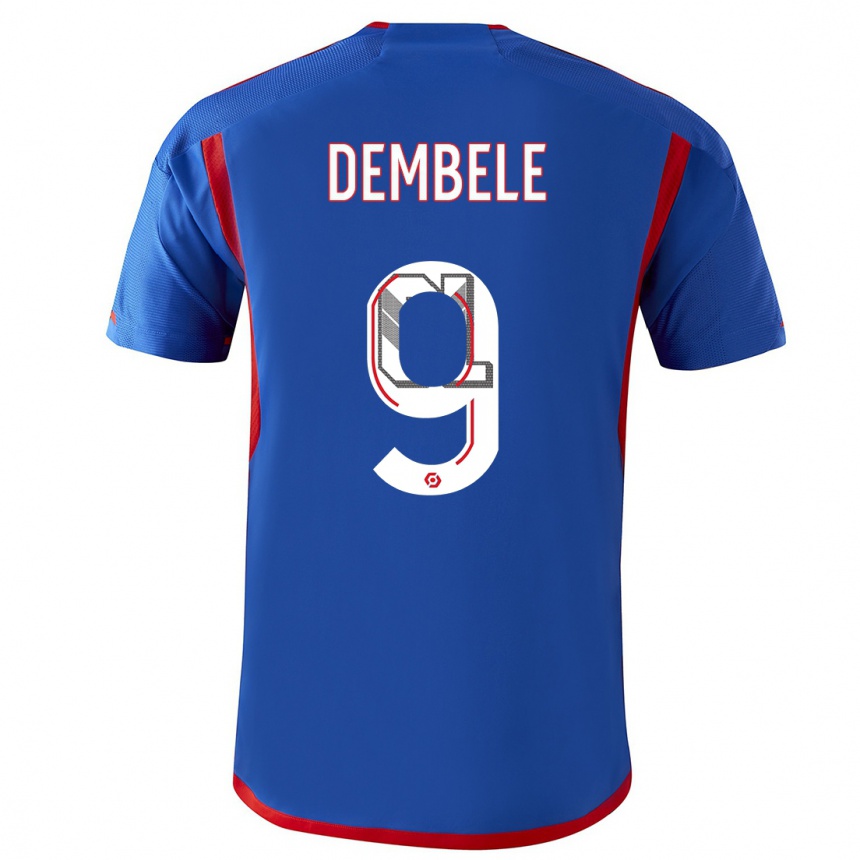 Hombre Fútbol Camiseta Moussa Dembele #9 Azul Rojo 2ª Equipación 2023/24 México