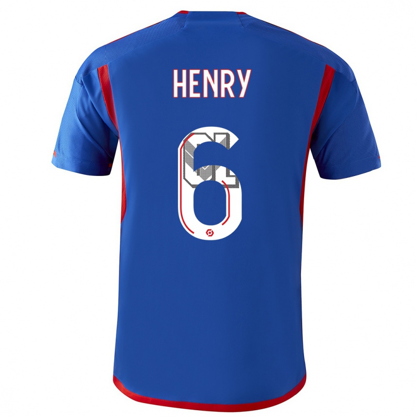 Hombre Fútbol Camiseta Amandine Henry #6 Azul Rojo 2ª Equipación 2023/24 México