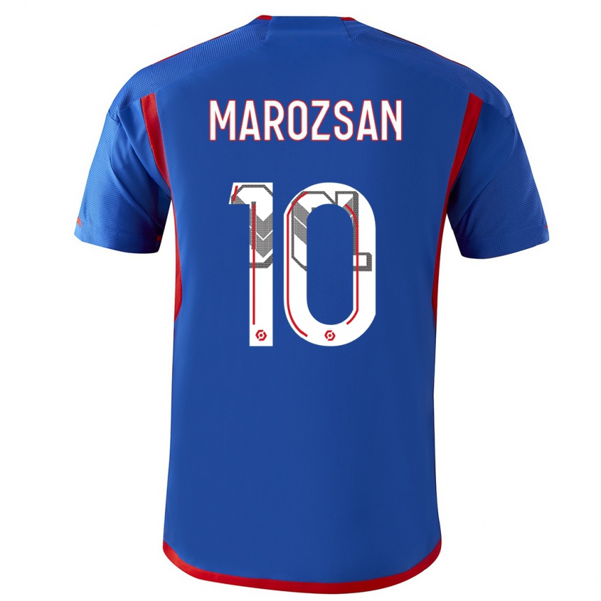 Hombre Fútbol Camiseta Dzsenifer Marozsan #10 Azul Rojo 2ª Equipación 2023/24 México