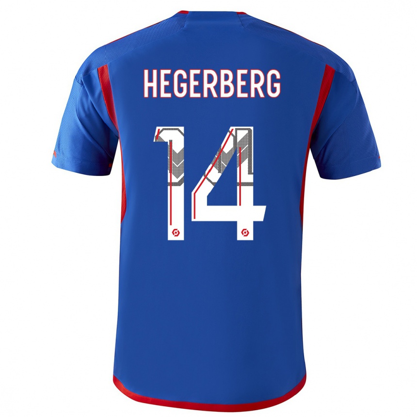 Hombre Fútbol Camiseta Ada Hegerberg #14 Azul Rojo 2ª Equipación 2023/24 México