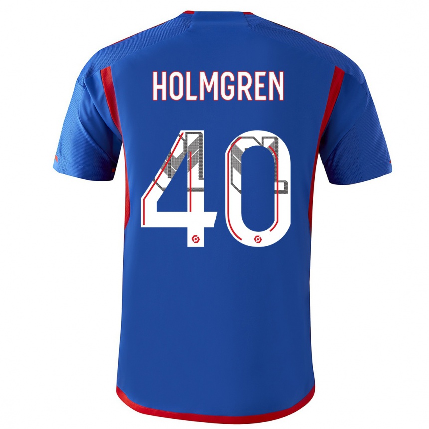 Hombre Fútbol Camiseta Emma Holmgren #40 Azul Rojo 2ª Equipación 2023/24 México