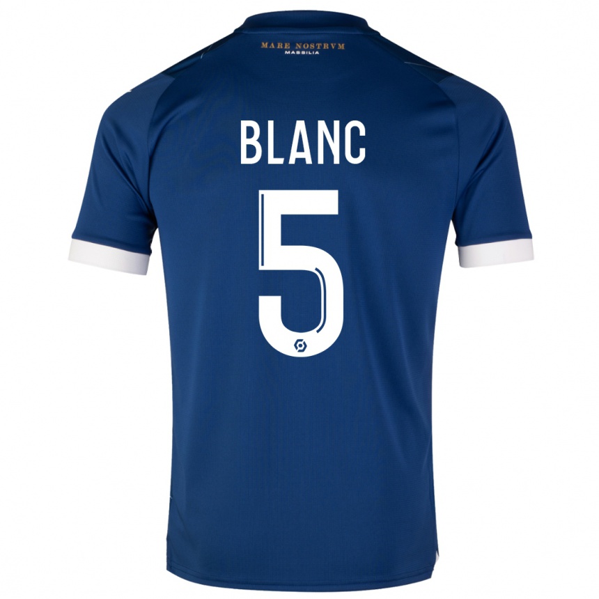 Hombre Fútbol Camiseta Amandine Blanc #5 Azul Oscuro 2ª Equipación 2023/24 México