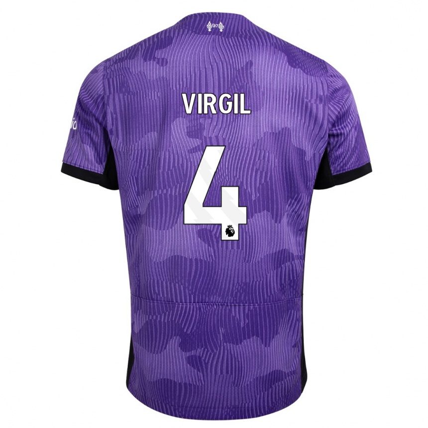 Hombre Fútbol Camiseta Virgil Van Dijk #4 Púrpura Equipación Tercera 2023/24 México