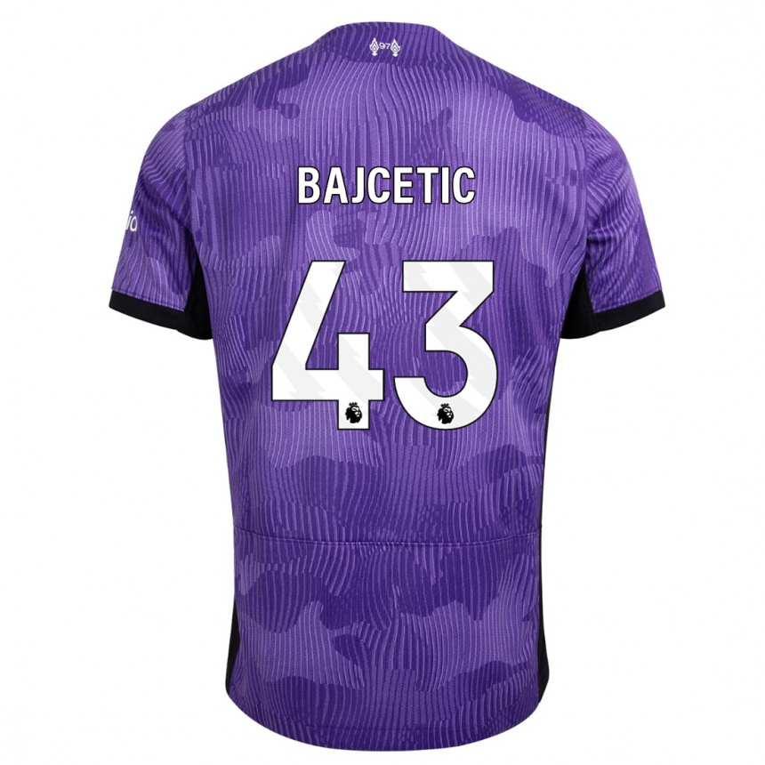 Hombre Fútbol Camiseta Stefan Bajcetic #43 Púrpura Equipación Tercera 2023/24 México