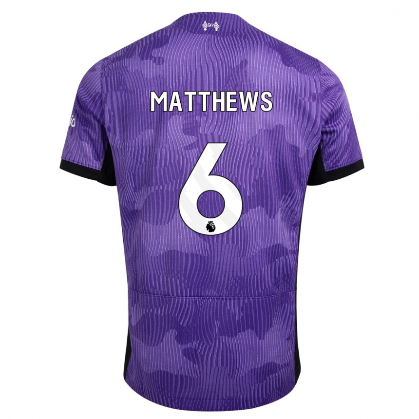 Hombre Fútbol Camiseta Jasmine Matthews #6 Púrpura Equipación Tercera 2023/24 México