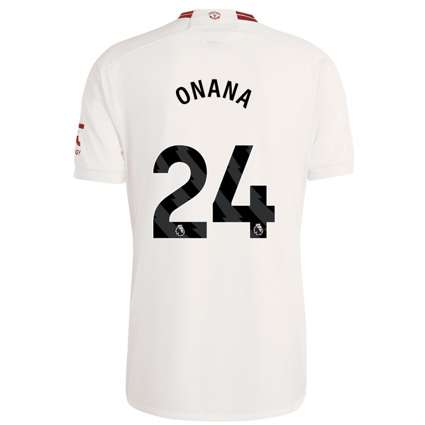 Hombre Fútbol Camiseta André Onana #24 Blanco Equipación Tercera 2023/24 México