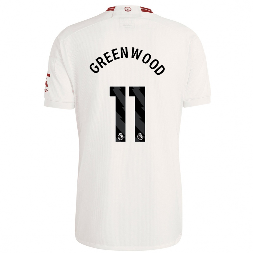 Hombre Fútbol Camiseta Mason Greenwood #11 Blanco Equipación Tercera 2023/24 México