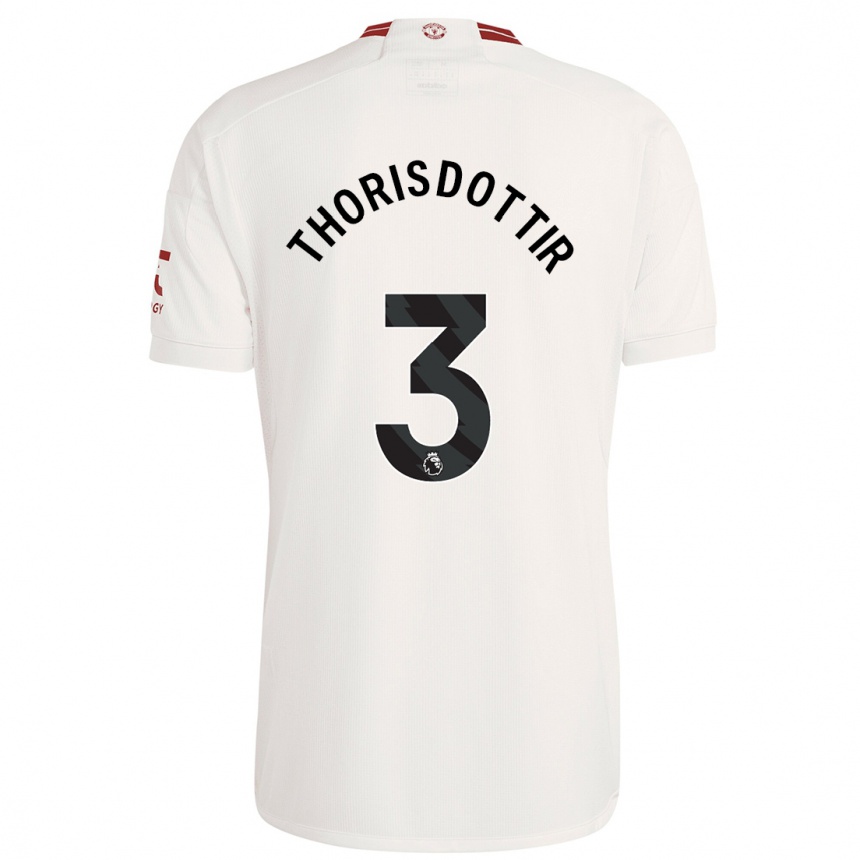 Hombre Fútbol Camiseta Maria Thorisdottir #3 Blanco Equipación Tercera 2023/24 México