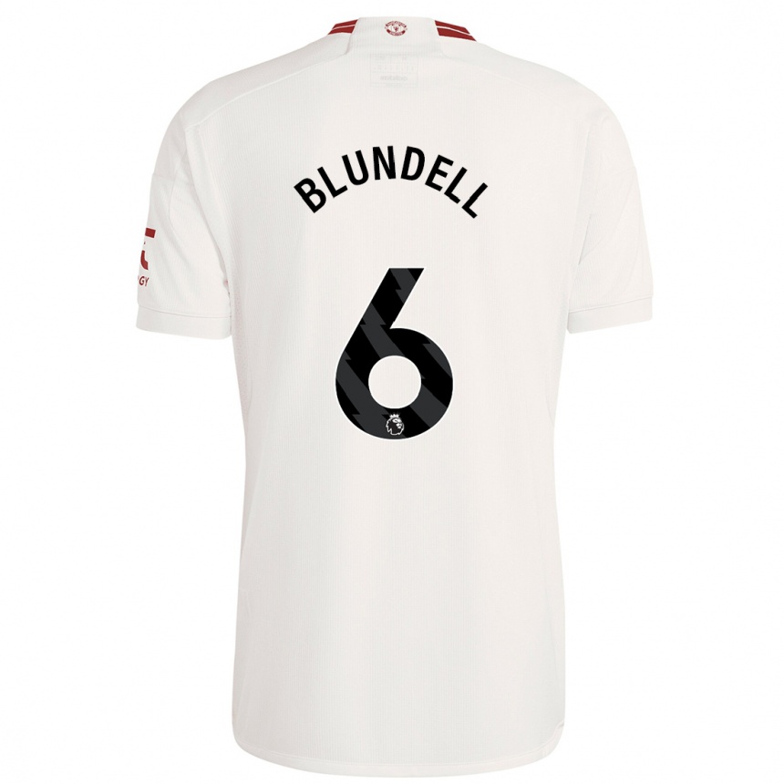 Hombre Fútbol Camiseta Hannah Blundell #6 Blanco Equipación Tercera 2023/24 México