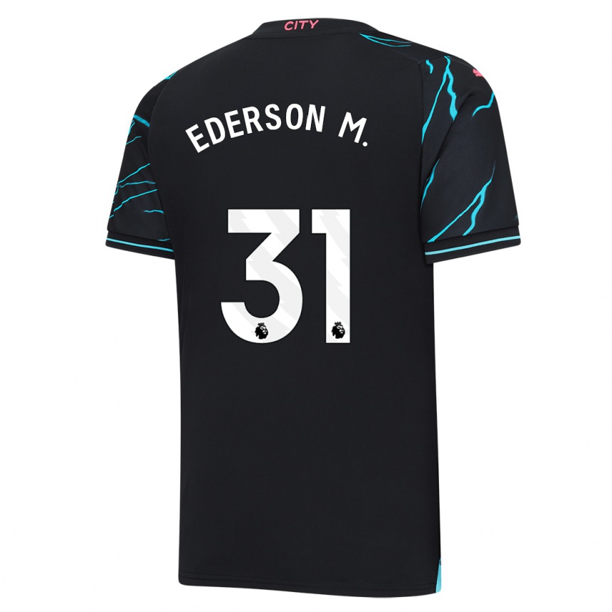 Hombre Fútbol Camiseta Ederson Moraes #31 Azul Oscuro Equipación Tercera 2023/24 México