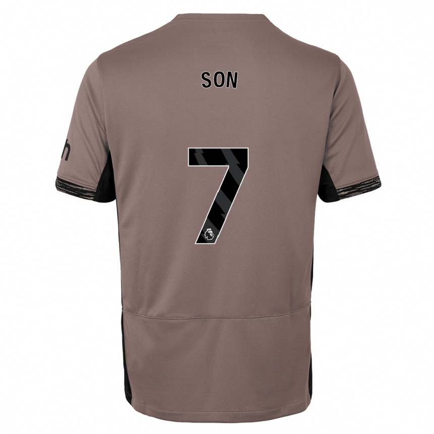 Hombre Fútbol Camiseta Heung-Min Son #7 Beige Obscuro Equipación Tercera 2023/24 México