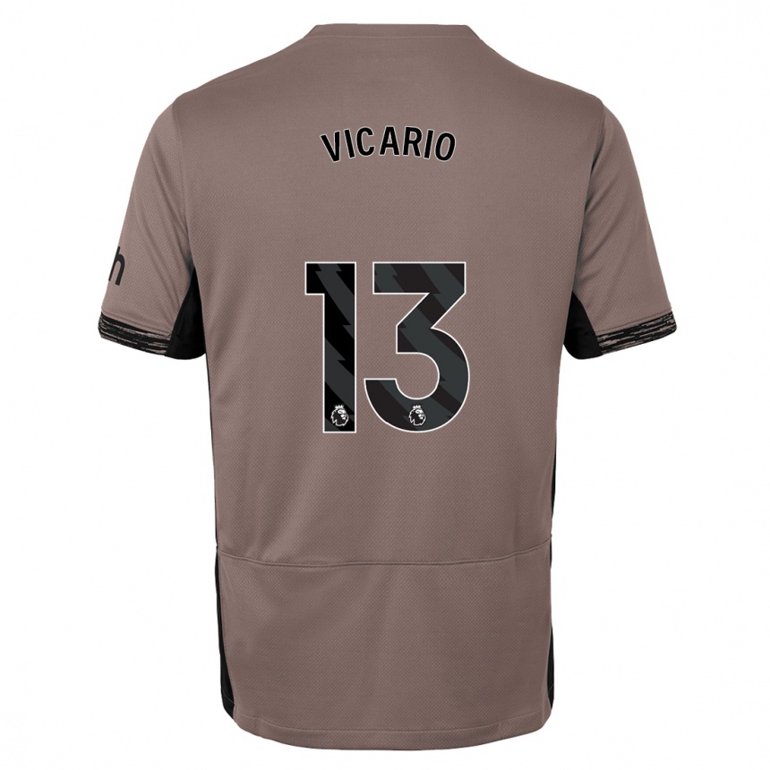 Hombre Fútbol Camiseta Guglielmo Vicario #13 Beige Obscuro Equipación Tercera 2023/24 México