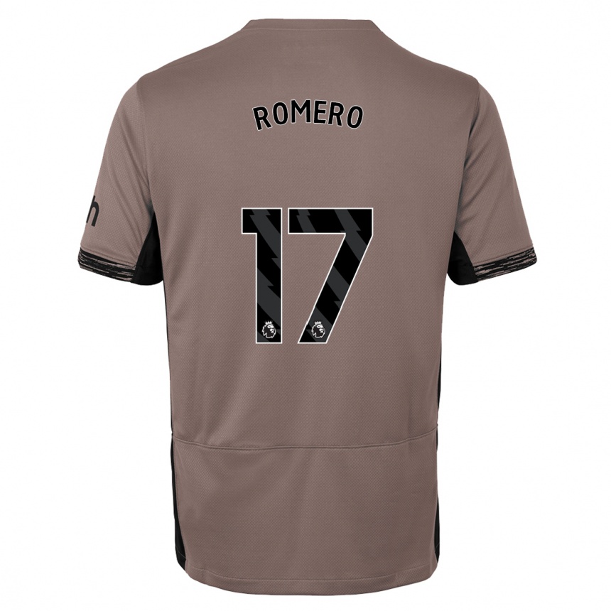 Hombre Fútbol Camiseta Cristian Romero #17 Beige Obscuro Equipación Tercera 2023/24 México