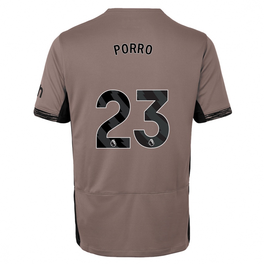 Hombre Fútbol Camiseta Pedro Porro #23 Beige Obscuro Equipación Tercera 2023/24 México