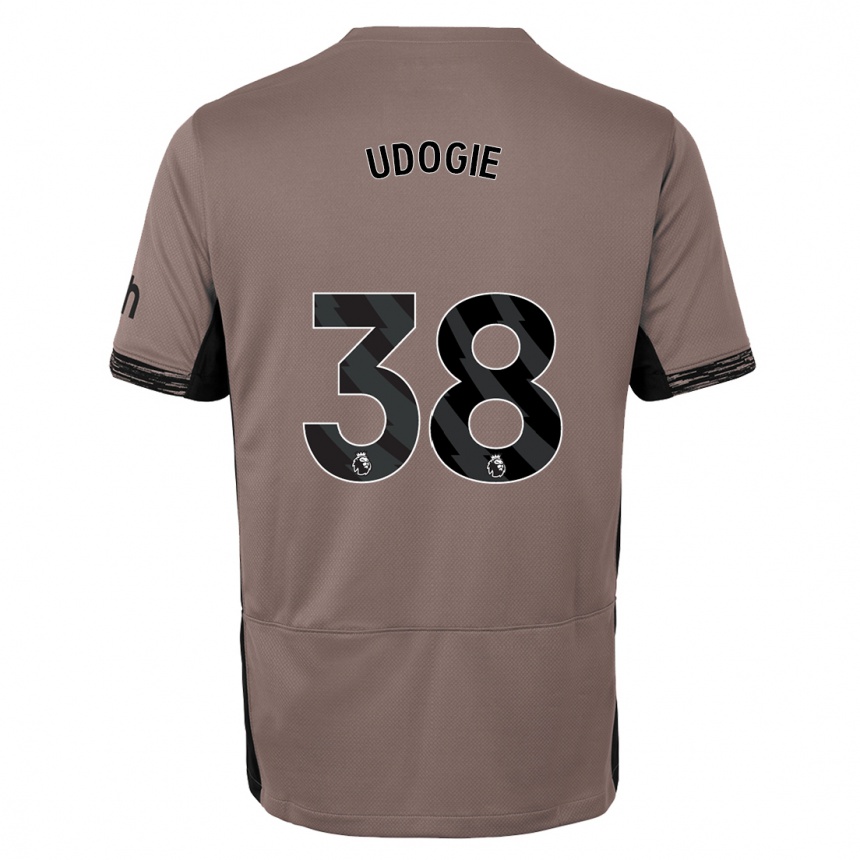 Hombre Fútbol Camiseta Destiny Udogie #38 Beige Obscuro Equipación Tercera 2023/24 México