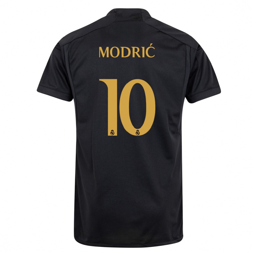 Hombre Fútbol Camiseta Luka Modric #10 Negro Equipación Tercera 2023/24 México