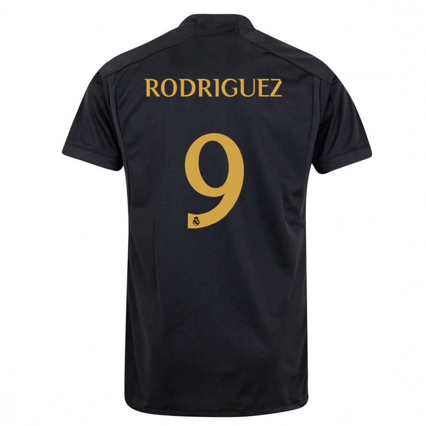 Hombre Fútbol Camiseta Alvaro Rodriguez #9 Negro Equipación Tercera 2023/24 México