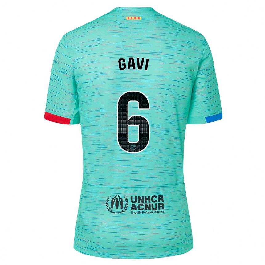 Hombre Fútbol Camiseta Gavi #6 Aguamarina Clara Equipación Tercera 2023/24 México