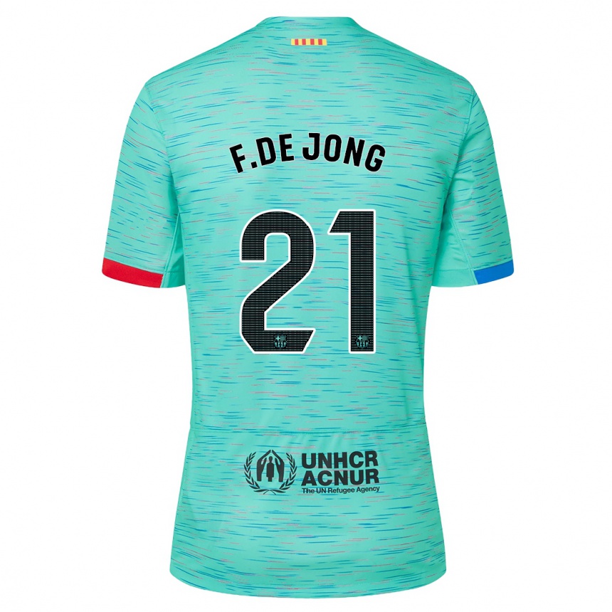 Hombre Fútbol Camiseta Frenkie De Jong #21 Aguamarina Clara Equipación Tercera 2023/24 México