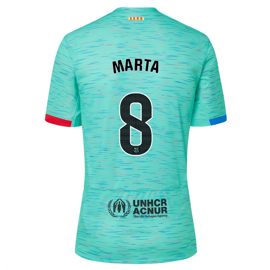 Hombre Fútbol Camiseta Marta Torrejon #8 Aguamarina Clara Equipación Tercera 2023/24 México