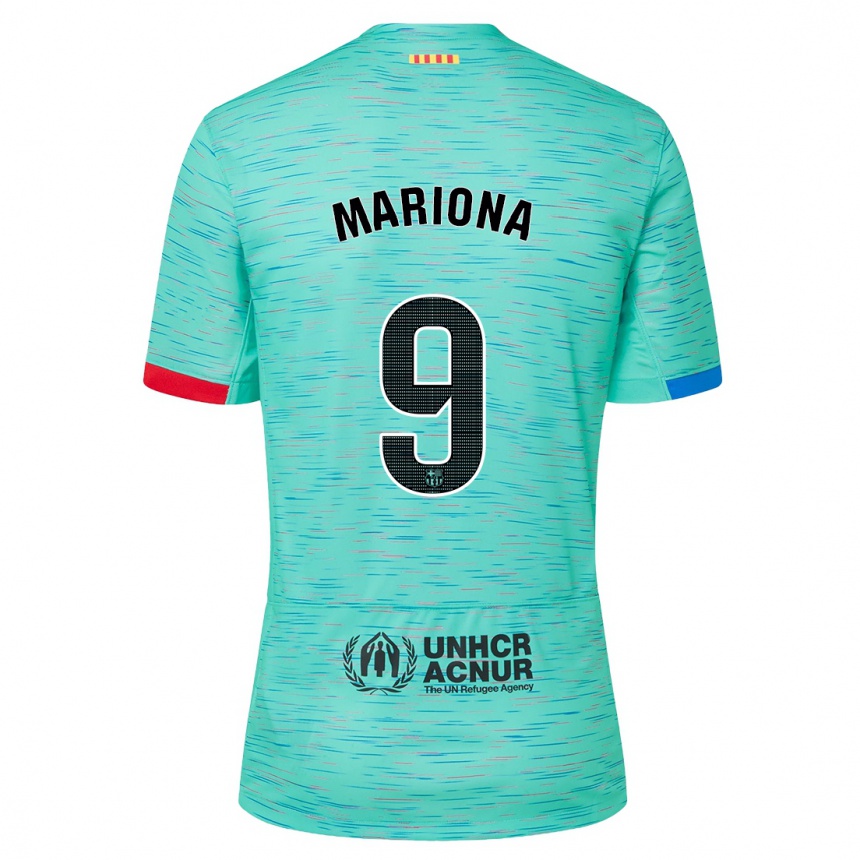 Hombre Fútbol Camiseta Mariona Caldentey #9 Aguamarina Clara Equipación Tercera 2023/24 México