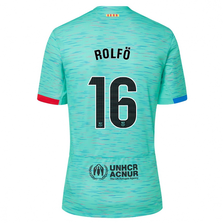 Hombre Fútbol Camiseta Fridolina Rolfo #16 Aguamarina Clara Equipación Tercera 2023/24 México