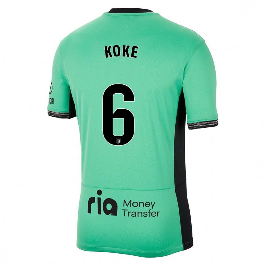 Hombre Fútbol Camiseta Koke #6 Primavera Verde Equipación Tercera 2023/24 México