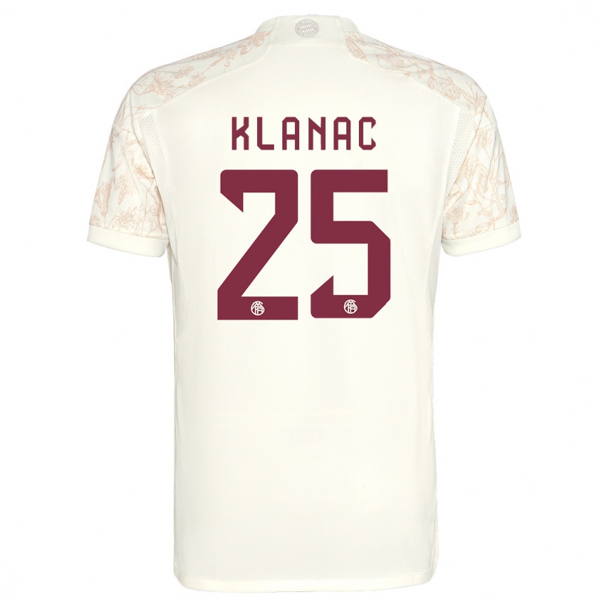 Hombre Fútbol Camiseta Luka Klanac #25 Blanquecino Equipación Tercera 2023/24 México