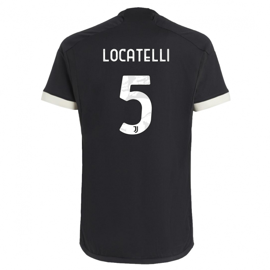 Hombre Fútbol Camiseta Manuel Locatelli #5 Negro Equipación Tercera 2023/24 México