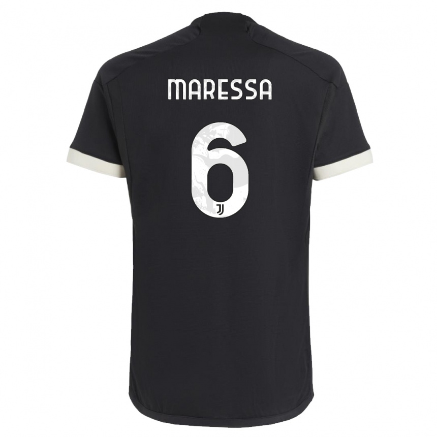 Hombre Fútbol Camiseta Tommaso Maressa #6 Negro Equipación Tercera 2023/24 México