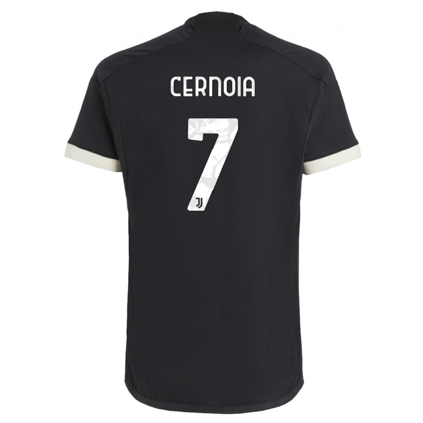 Hombre Fútbol Camiseta Valentina Cernoia #7 Negro Equipación Tercera 2023/24 México