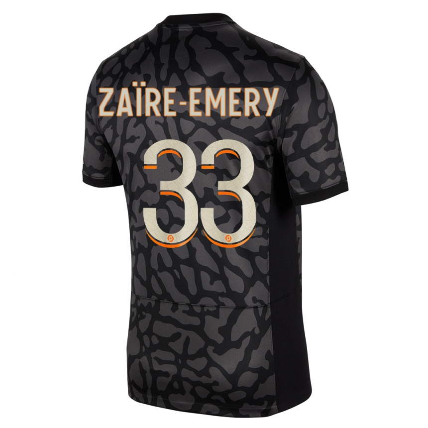 Hombre Fútbol Camiseta Warren Zaire Emery #33 Negro Equipación Tercera 2023/24 México