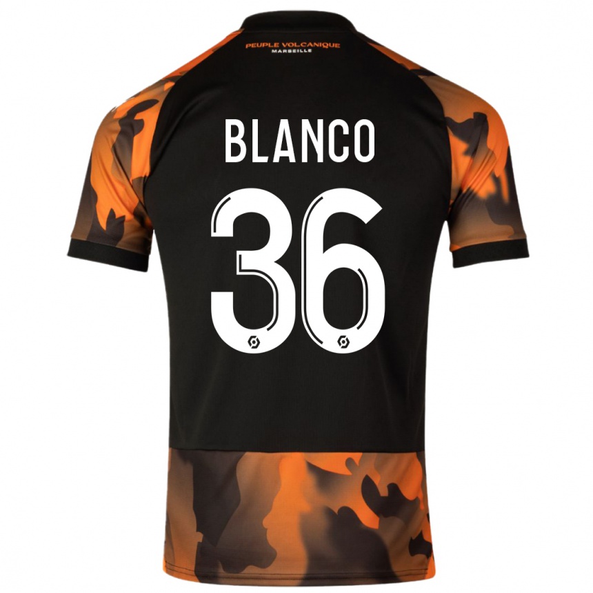 Hombre Fútbol Camiseta Ruben Blanco #36 Negro Naranja Equipación Tercera 2023/24 México