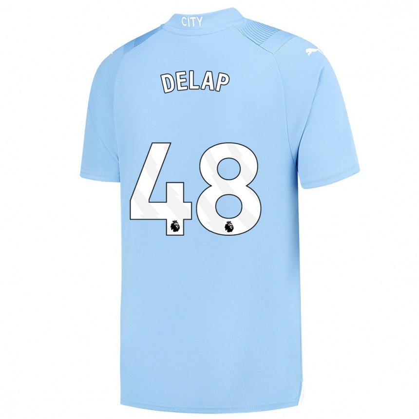 Mujer Fútbol Camiseta Liam Delap #48 Azul Claro 1ª Equipación 2023/24 México