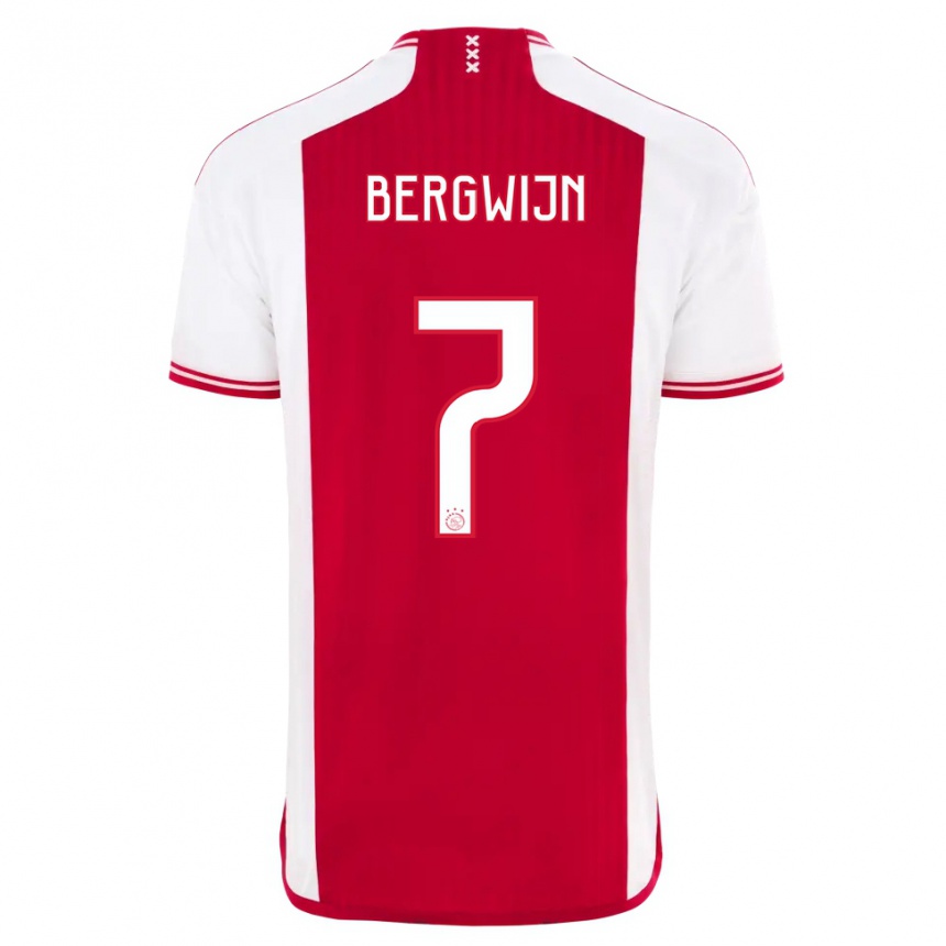 Mujer Fútbol Camiseta Steven Bergwijn #7 Rojo Blanco 1ª Equipación 2023/24 México