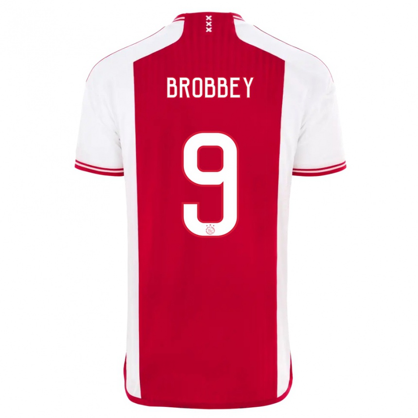 Mujer Fútbol Camiseta Brian Brobbey #9 Rojo Blanco 1ª Equipación 2023/24 México