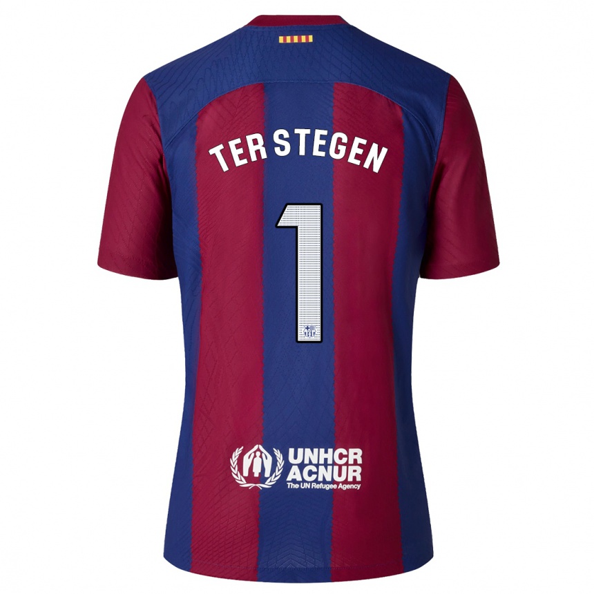 Mujer Fútbol Camiseta Marc-Andre Ter Stegen #1 Rojo Azul 1ª Equipación 2023/24 México