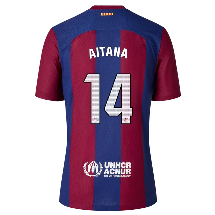 Mujer Fútbol Camiseta Aitana Bonmati #14 Rojo Azul 1ª Equipación 2023/24 México