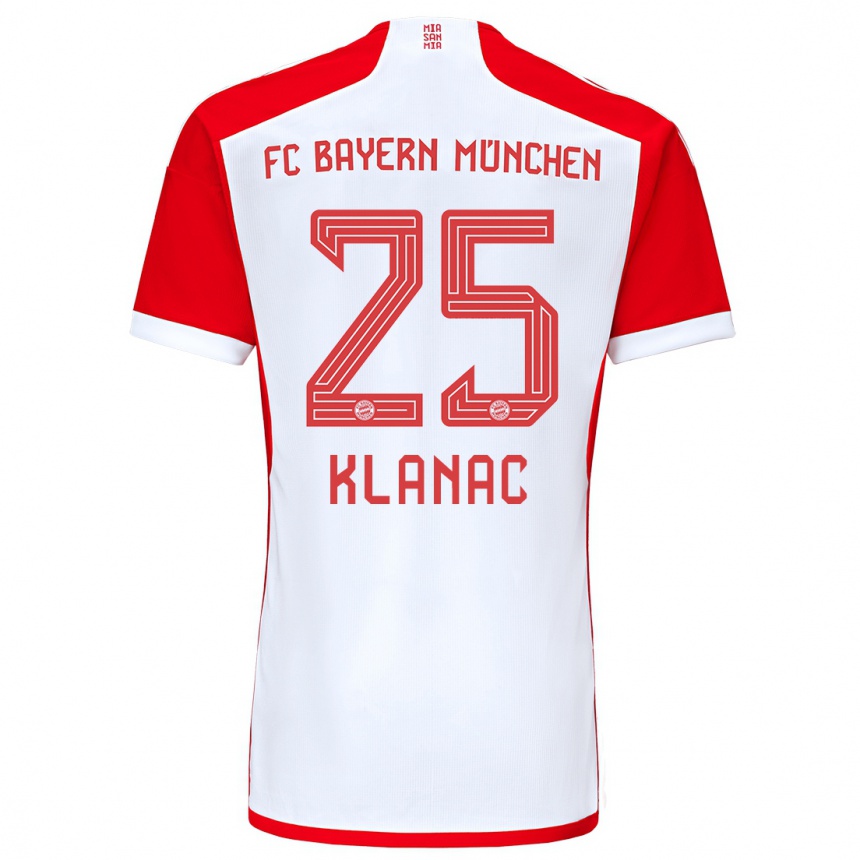 Mujer Fútbol Camiseta Luka Klanac #25 Rojo Blanco 1ª Equipación 2023/24 México