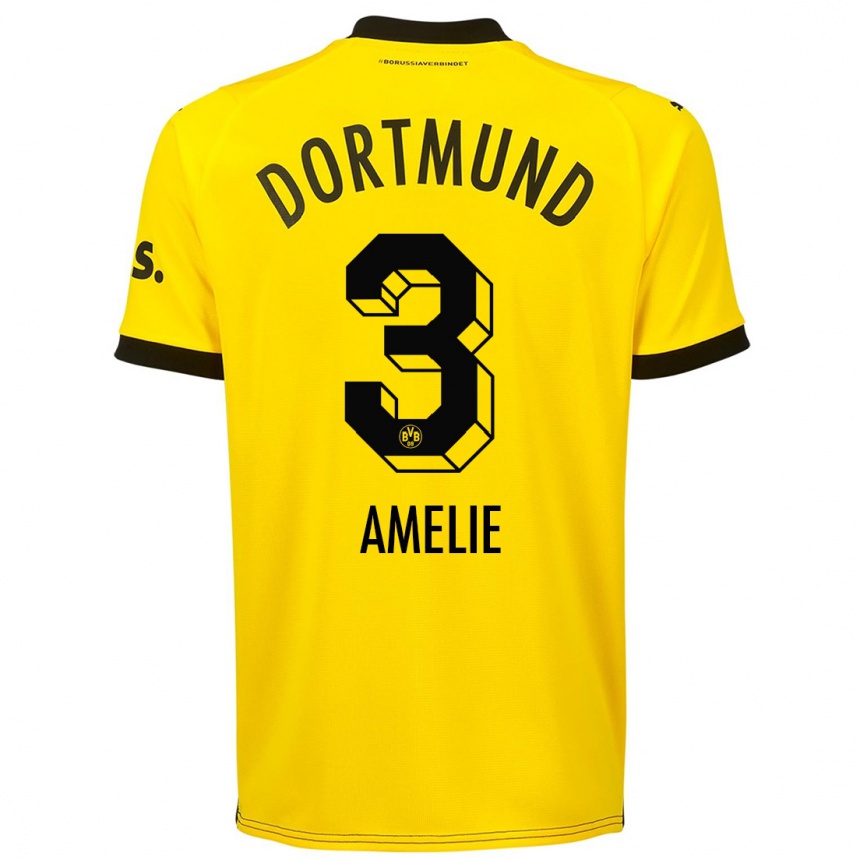 Mujer Fútbol Camiseta Berger Amelie #3 Amarillo 1ª Equipación 2023/24 México