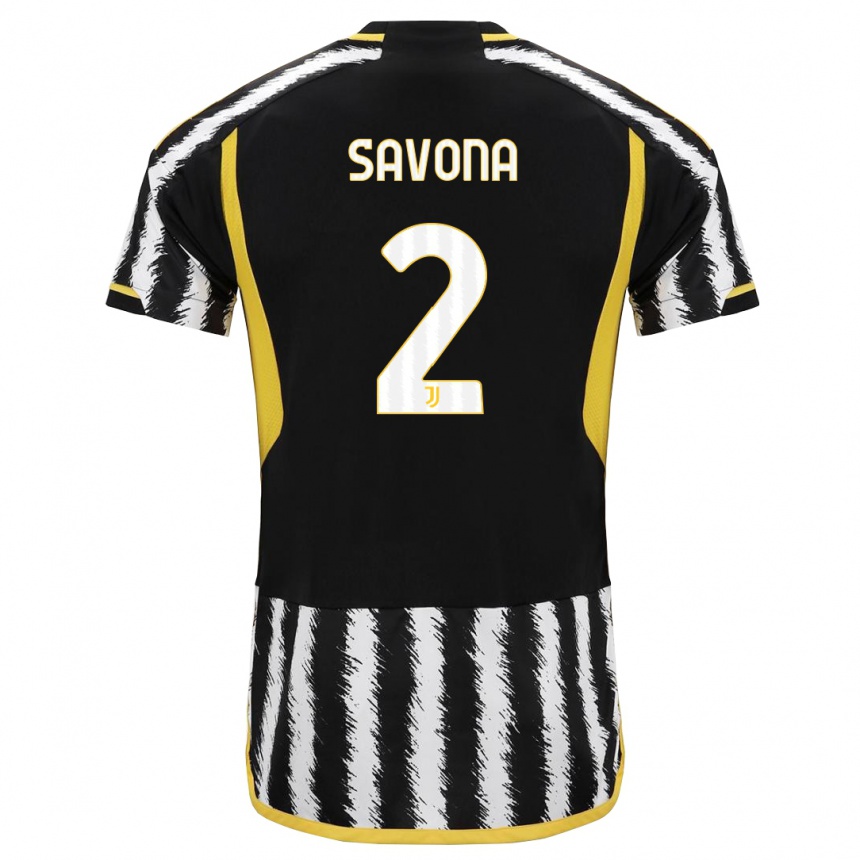 Mujer Fútbol Camiseta Nicolo Savona #2 Blanco Negro 1ª Equipación 2023/24 México