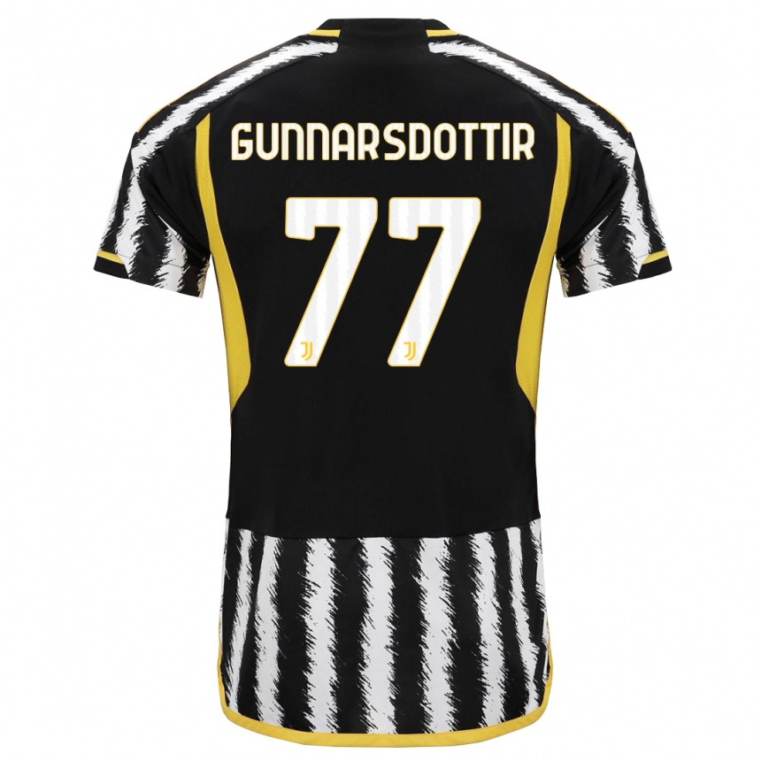 Mujer Fútbol Camiseta Sara Bjork Gunnarsdottir #77 Blanco Negro 1ª Equipación 2023/24 México