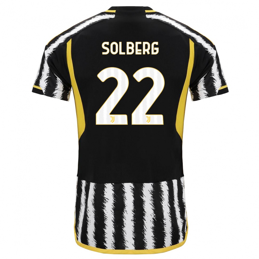 Mujer Fútbol Camiseta Elias Solberg #22 Blanco Negro 1ª Equipación 2023/24 México