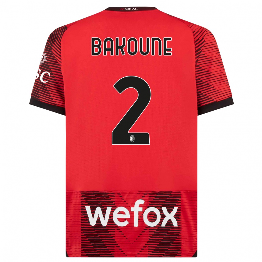 Mujer Fútbol Camiseta Adam Bakoune #2 Negro Rojo 1ª Equipación 2023/24 México