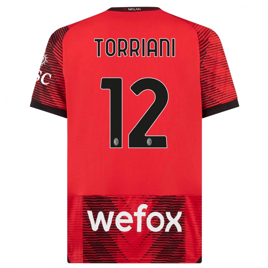 Mujer Fútbol Camiseta Lorenzo Torriani #12 Negro Rojo 1ª Equipación 2023/24 México