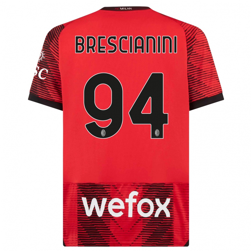 Mujer Fútbol Camiseta Marco Brescianini #94 Negro Rojo 1ª Equipación 2023/24 México