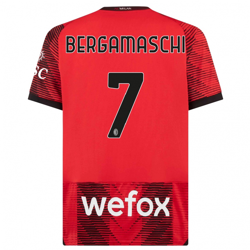 Mujer Fútbol Camiseta Valentina Bergamaschi #7 Negro Rojo 1ª Equipación 2023/24 México