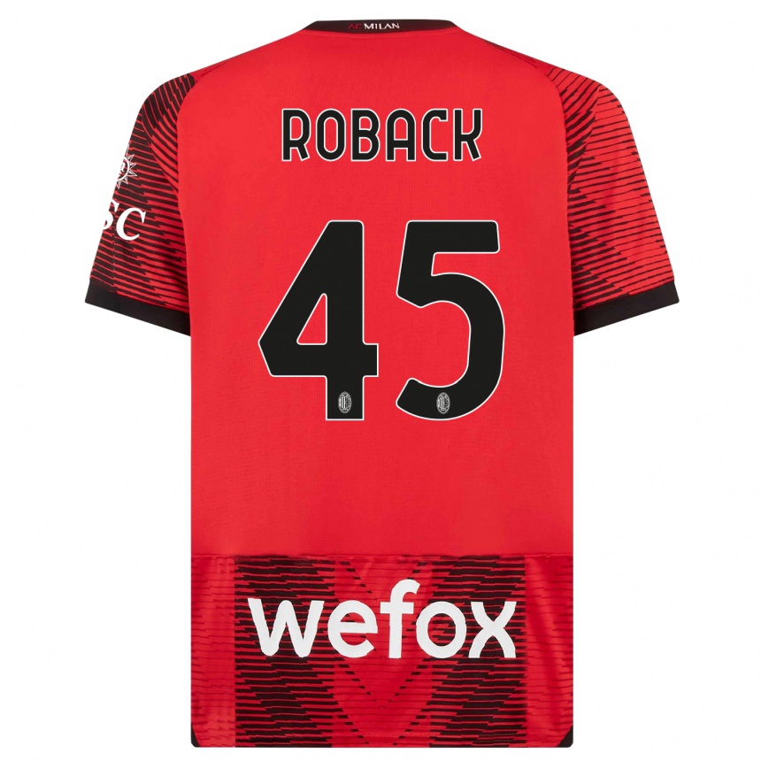 Mujer Fútbol Camiseta Emil Roback #45 Negro Rojo 1ª Equipación 2023/24 México