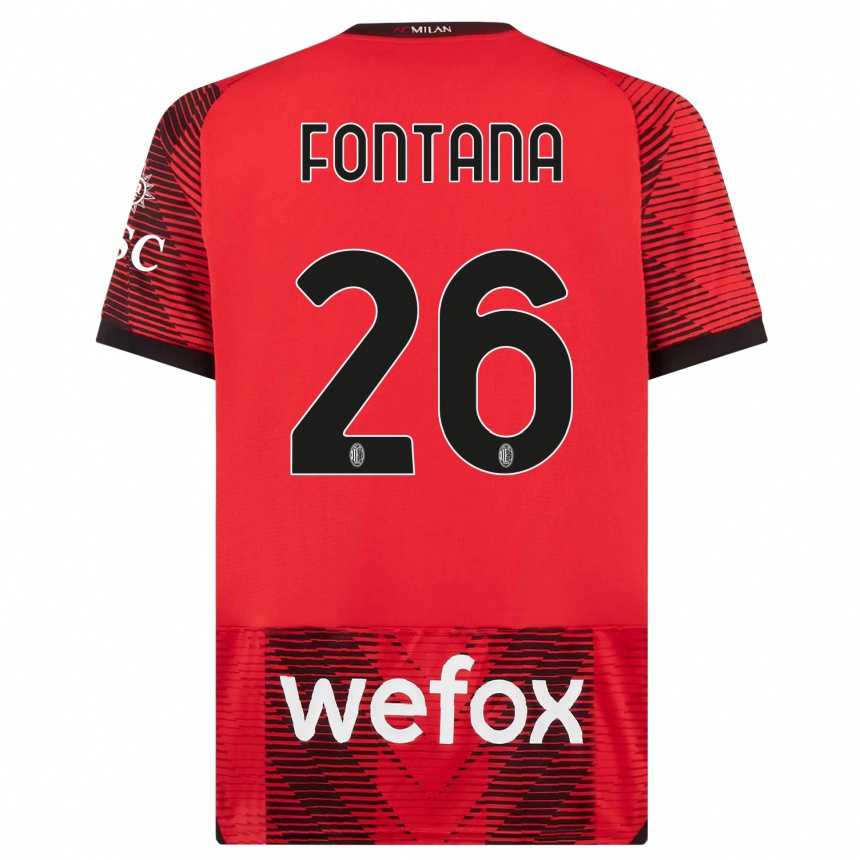 Mujer Fútbol Camiseta Francesco Fontana #26 Negro Rojo 1ª Equipación 2023/24 México