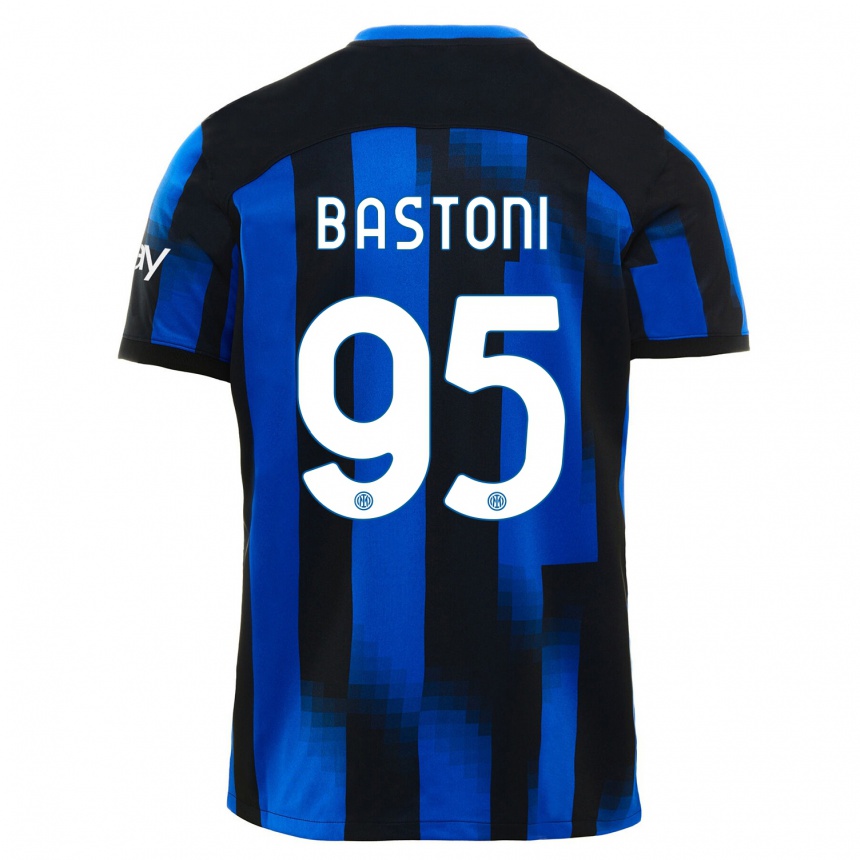 Mujer Fútbol Camiseta Alessandro Bastoni #95 Azul Negro 1ª Equipación 2023/24 México